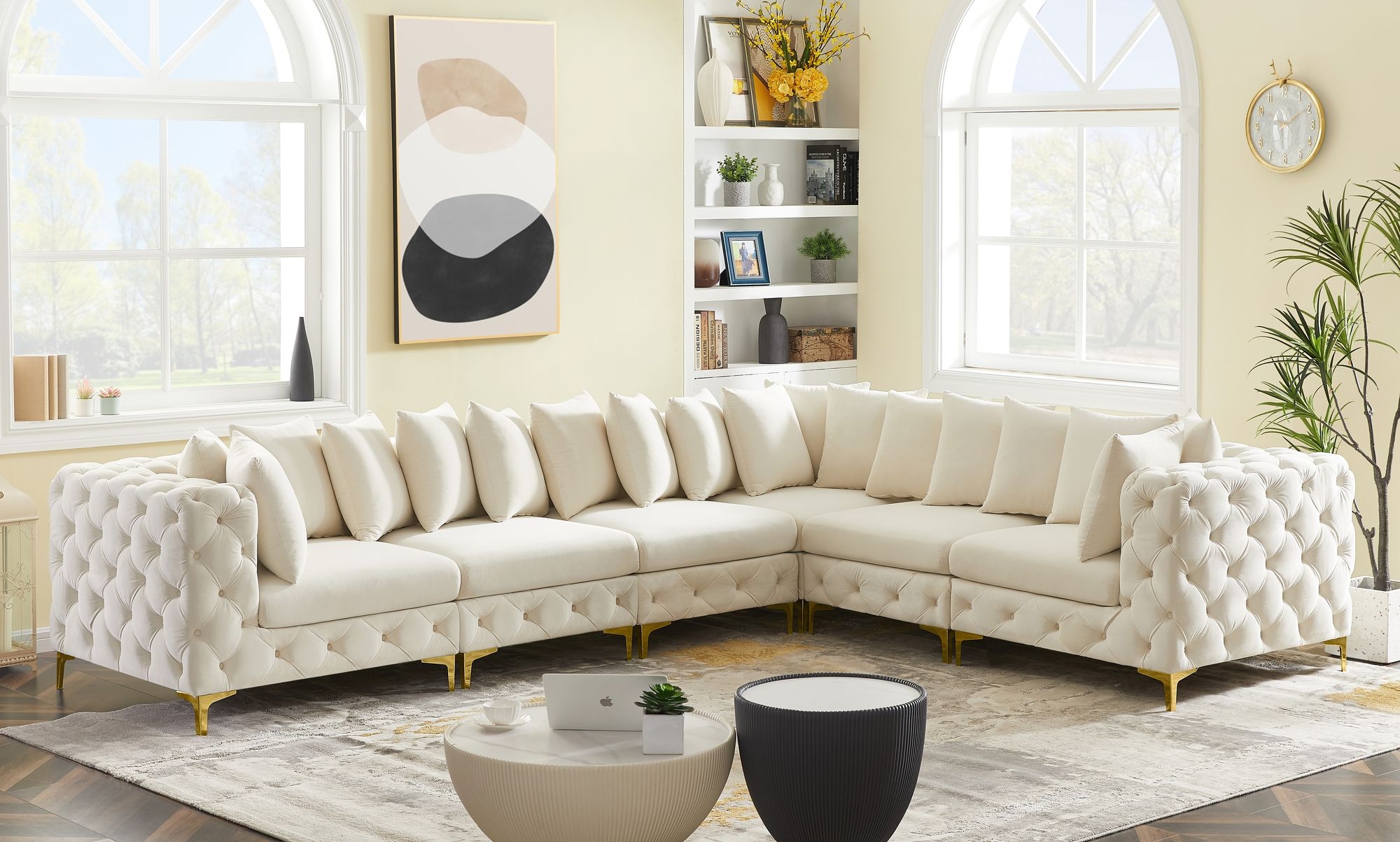 Tremblay 138" 6-Piece Velvet Modular Sectional