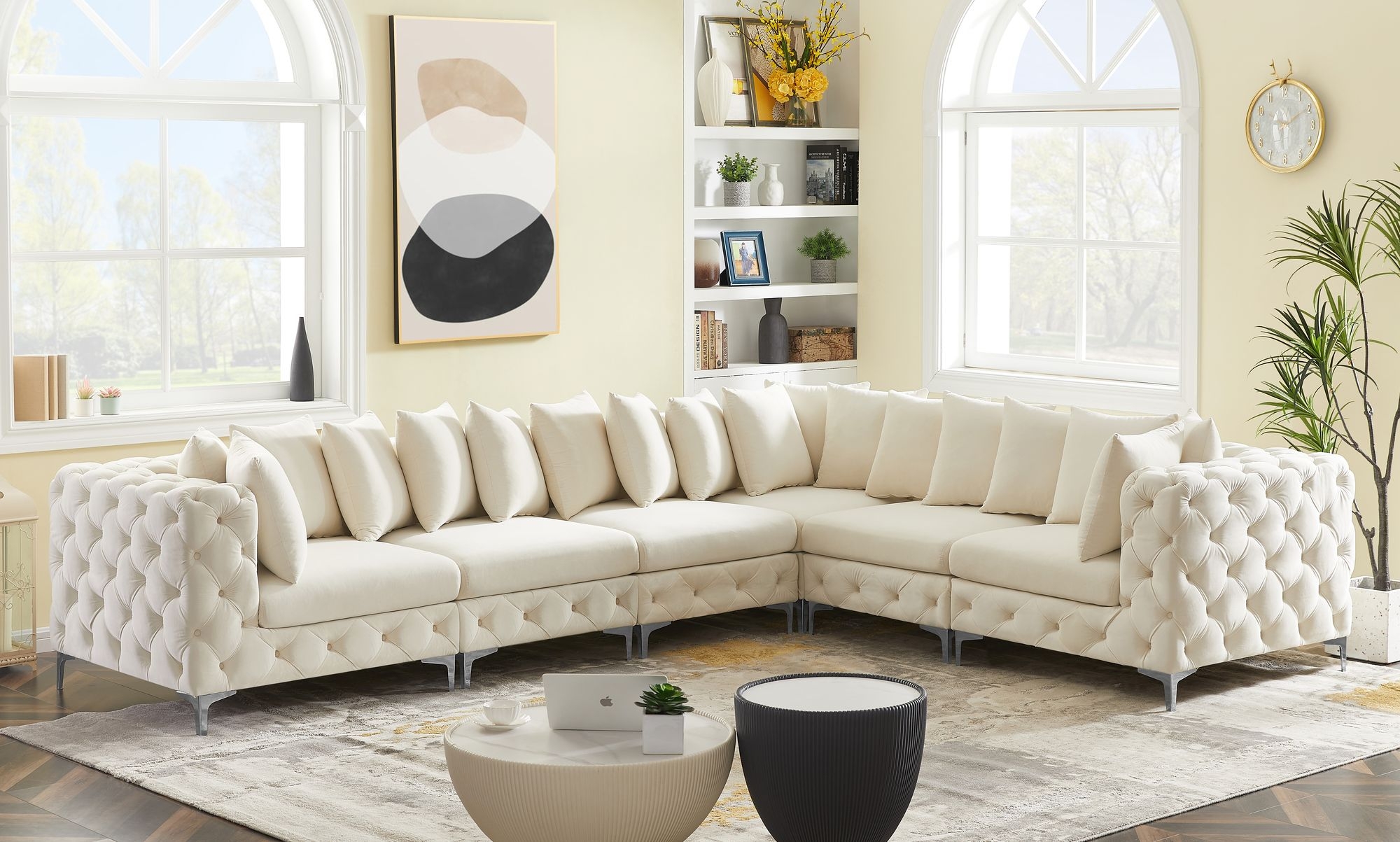 Tremblay 138" 6-Piece Velvet Modular Sectional