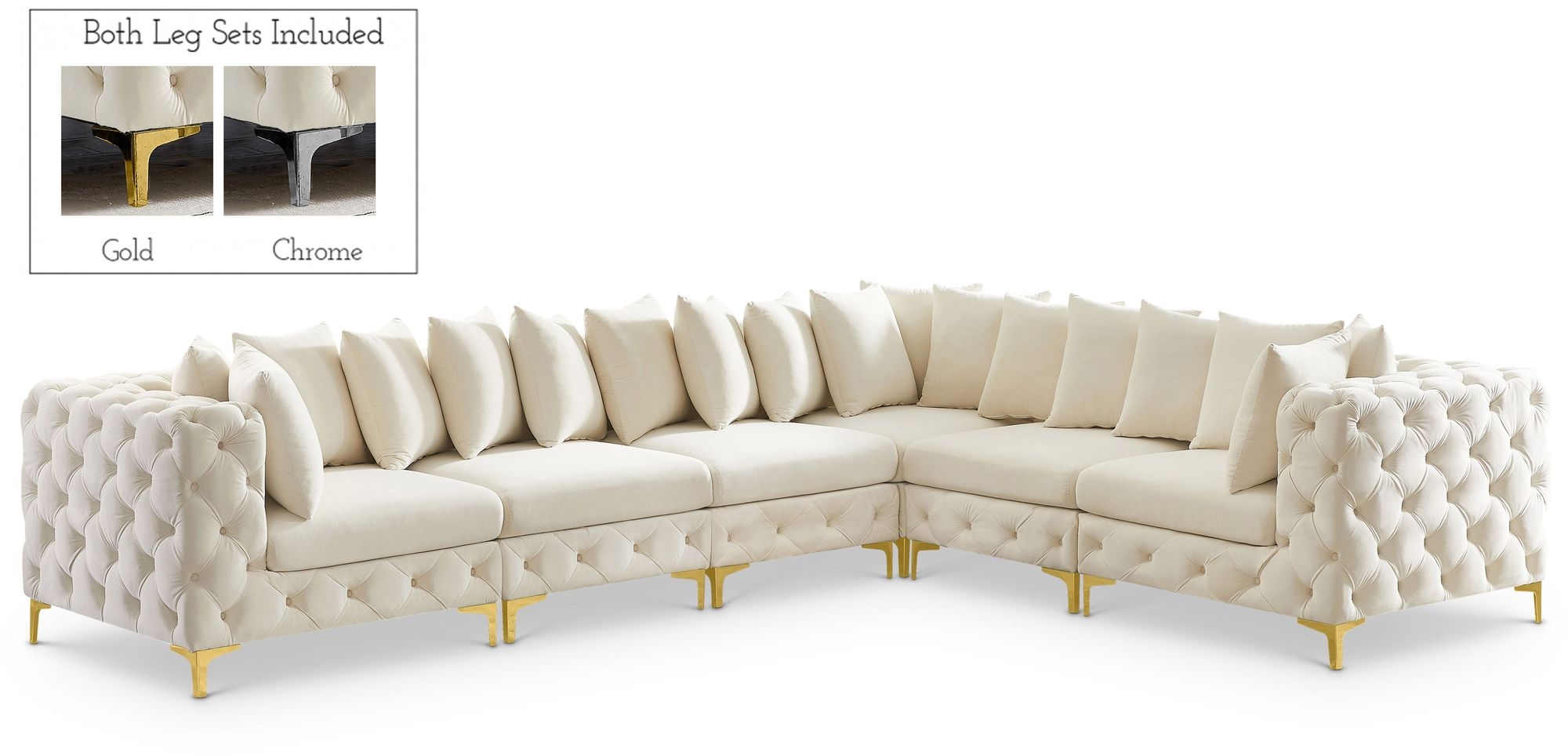 Tremblay 138" 6-Piece Velvet Modular Sectional