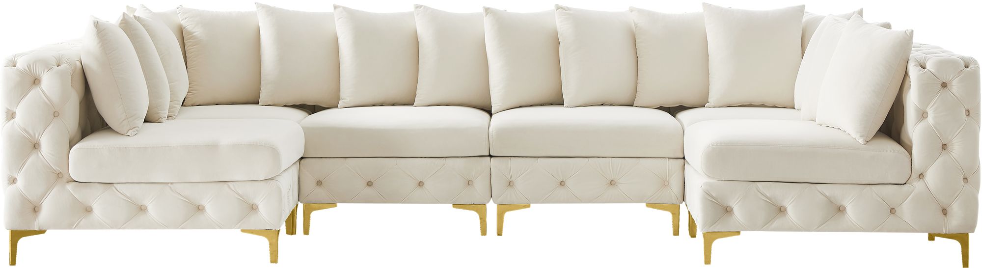 Tremblay 138" 6-Piece Velvet Modular U-Shape Sectional