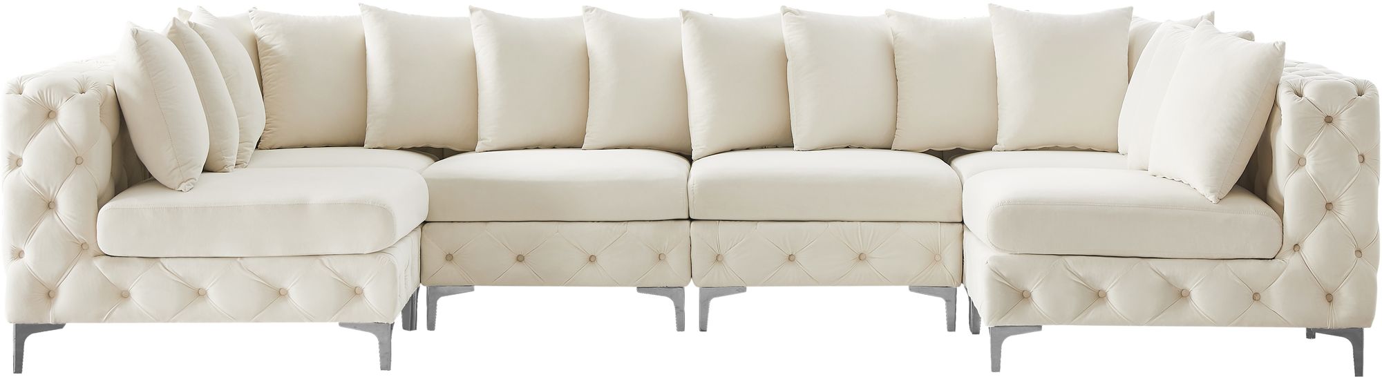 Tremblay 138" 6-Piece Velvet Modular U-Shape Sectional