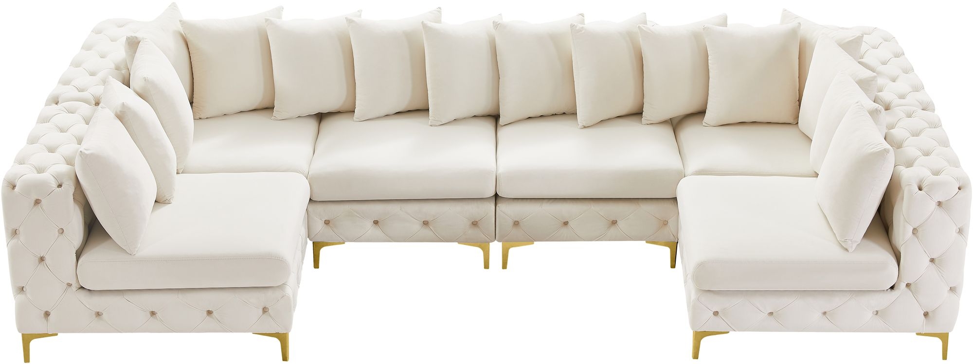 Tremblay 138" 6-Piece Velvet Modular U-Shape Sectional