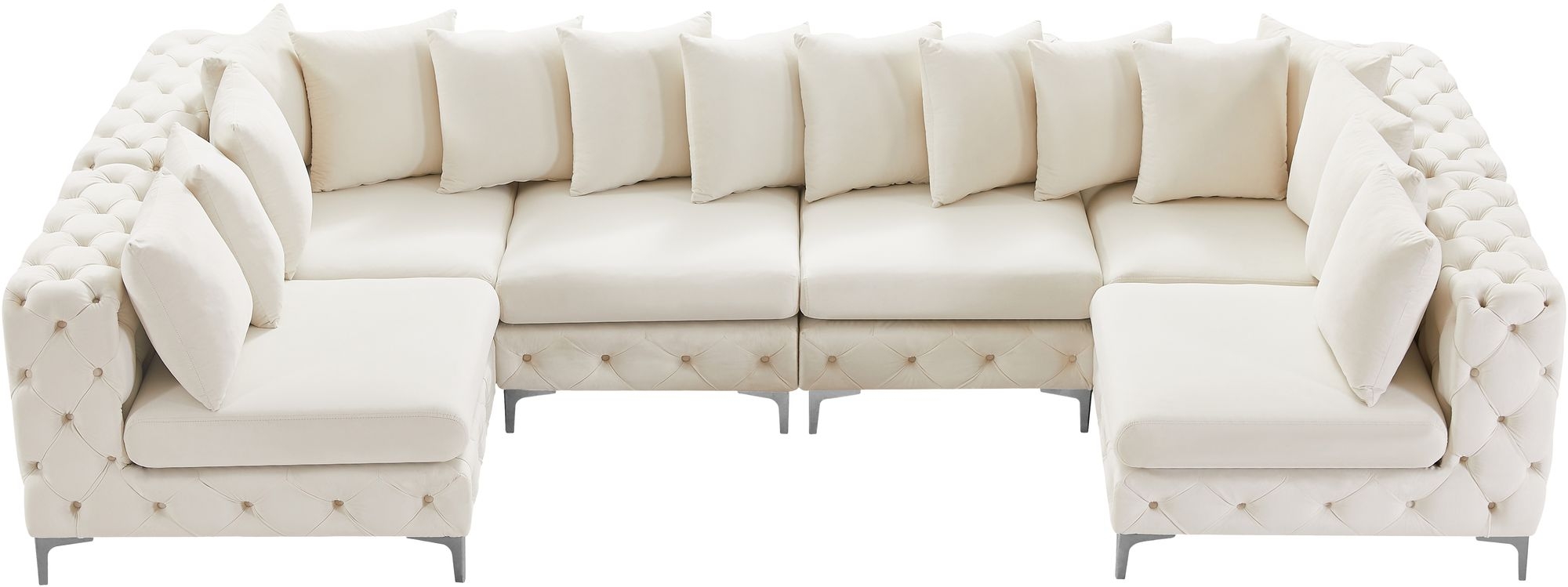 Tremblay 138" 6-Piece Velvet Modular U-Shape Sectional