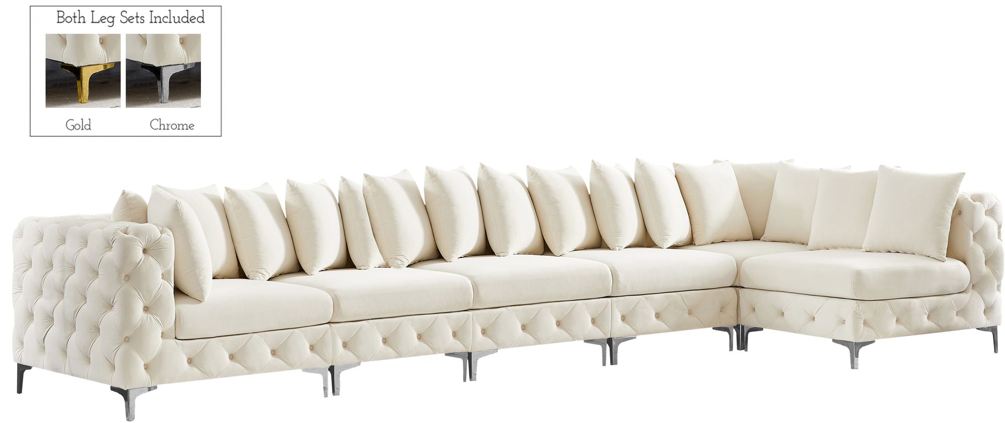 Tremblay 168" 6-Piece Velvet Modular Sectional