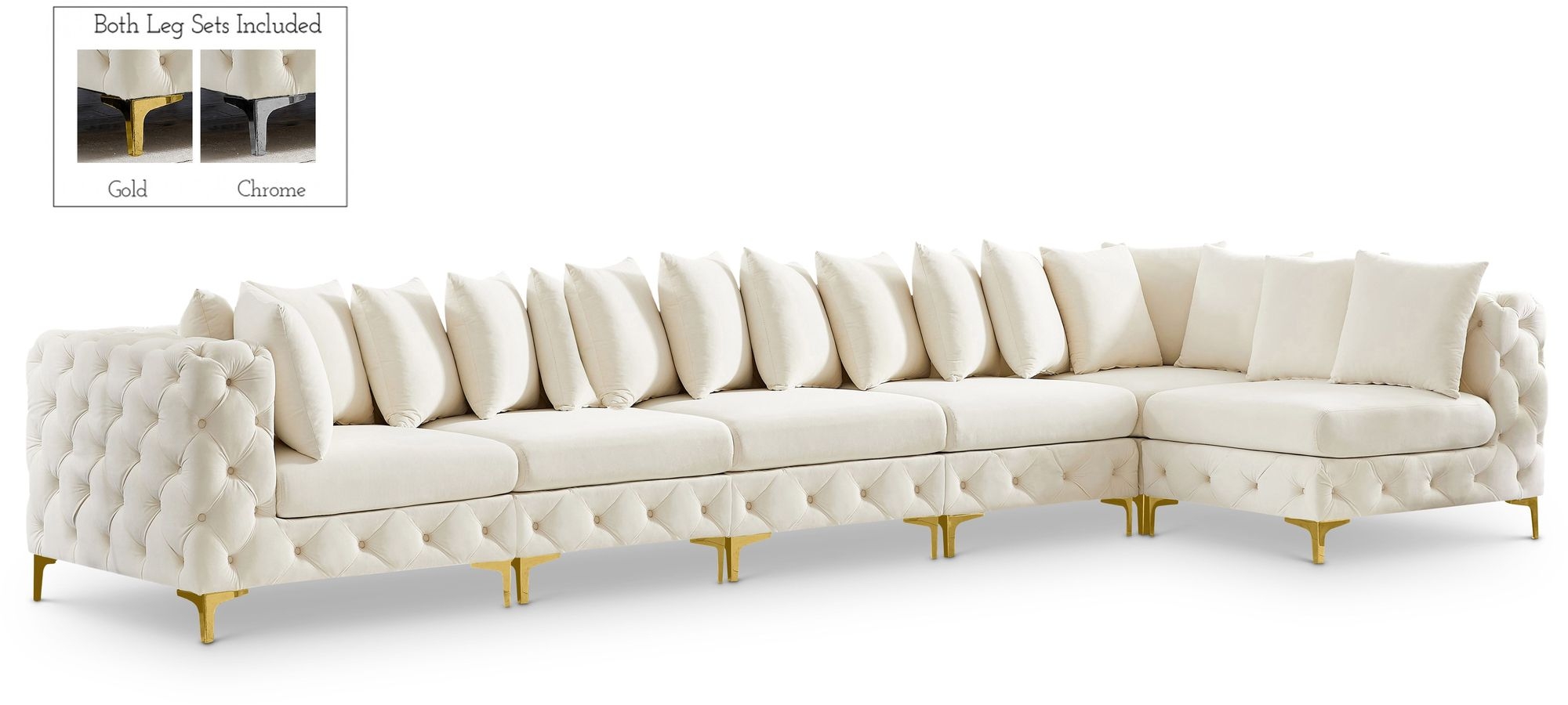 Tremblay 168" 6-Piece Velvet Modular Sectional