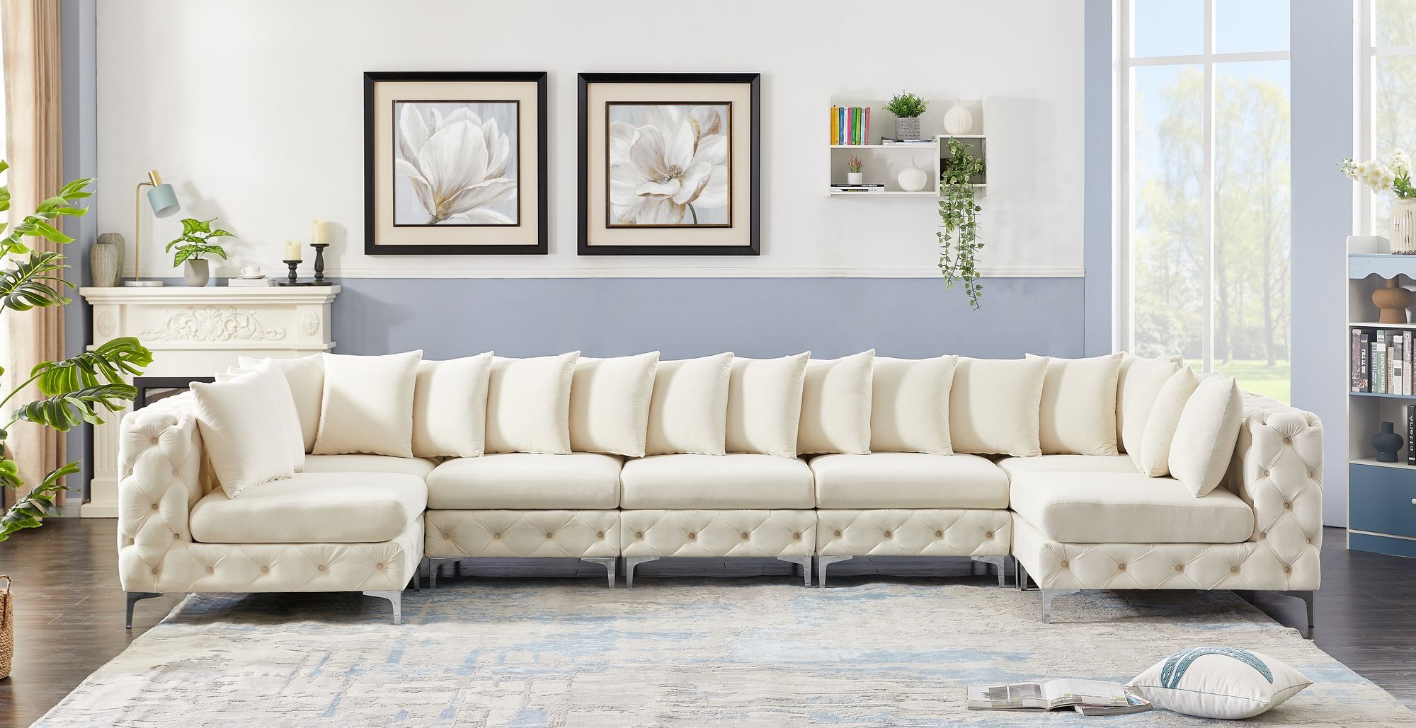Tremblay 168" 7-Piece Velvet Modular Sectional