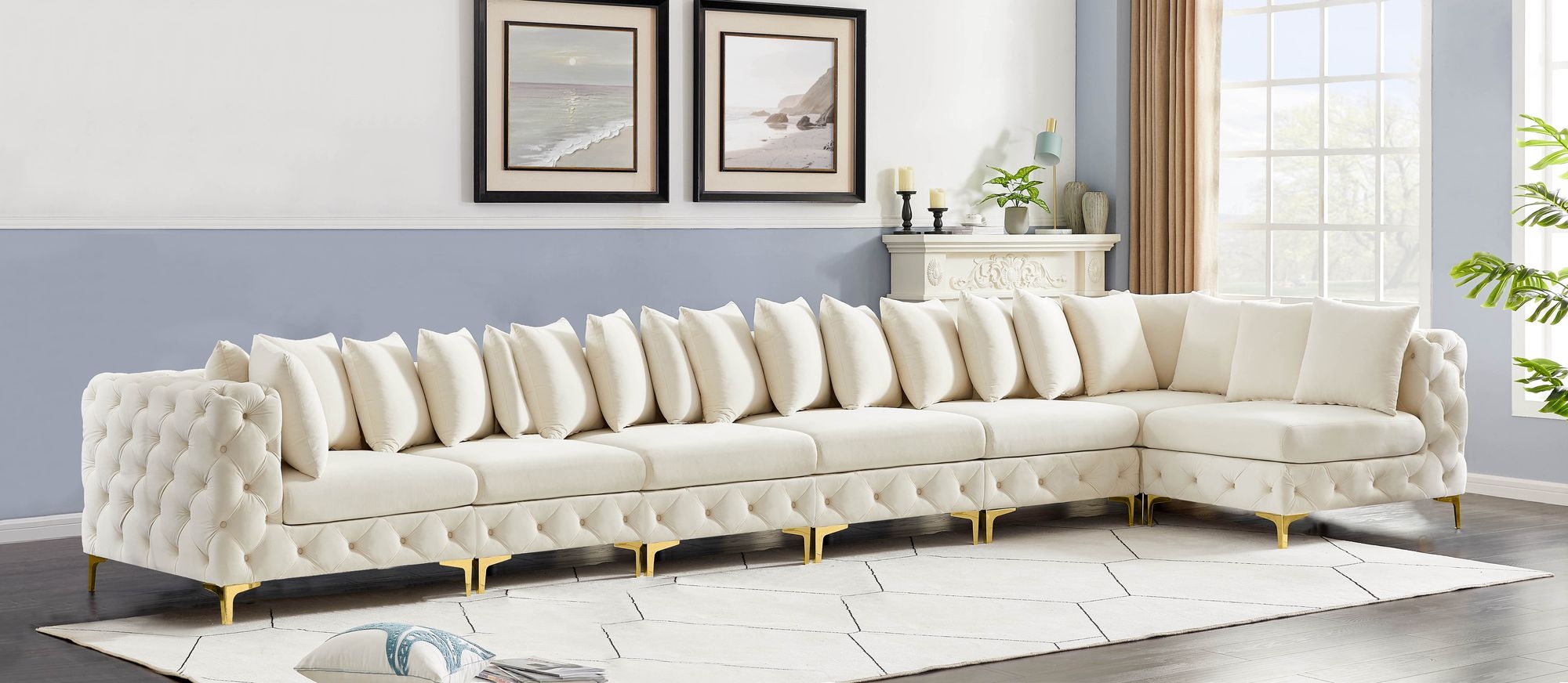 Tremblay 198" 7-Piece Velvet Modular Sectional
