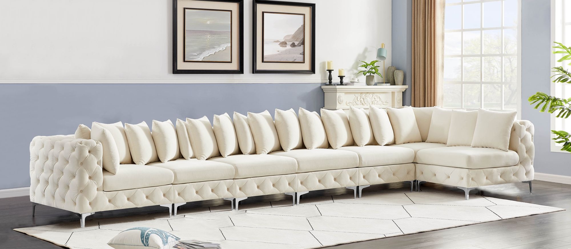 Tremblay 198" 7-Piece Velvet Modular Sectional