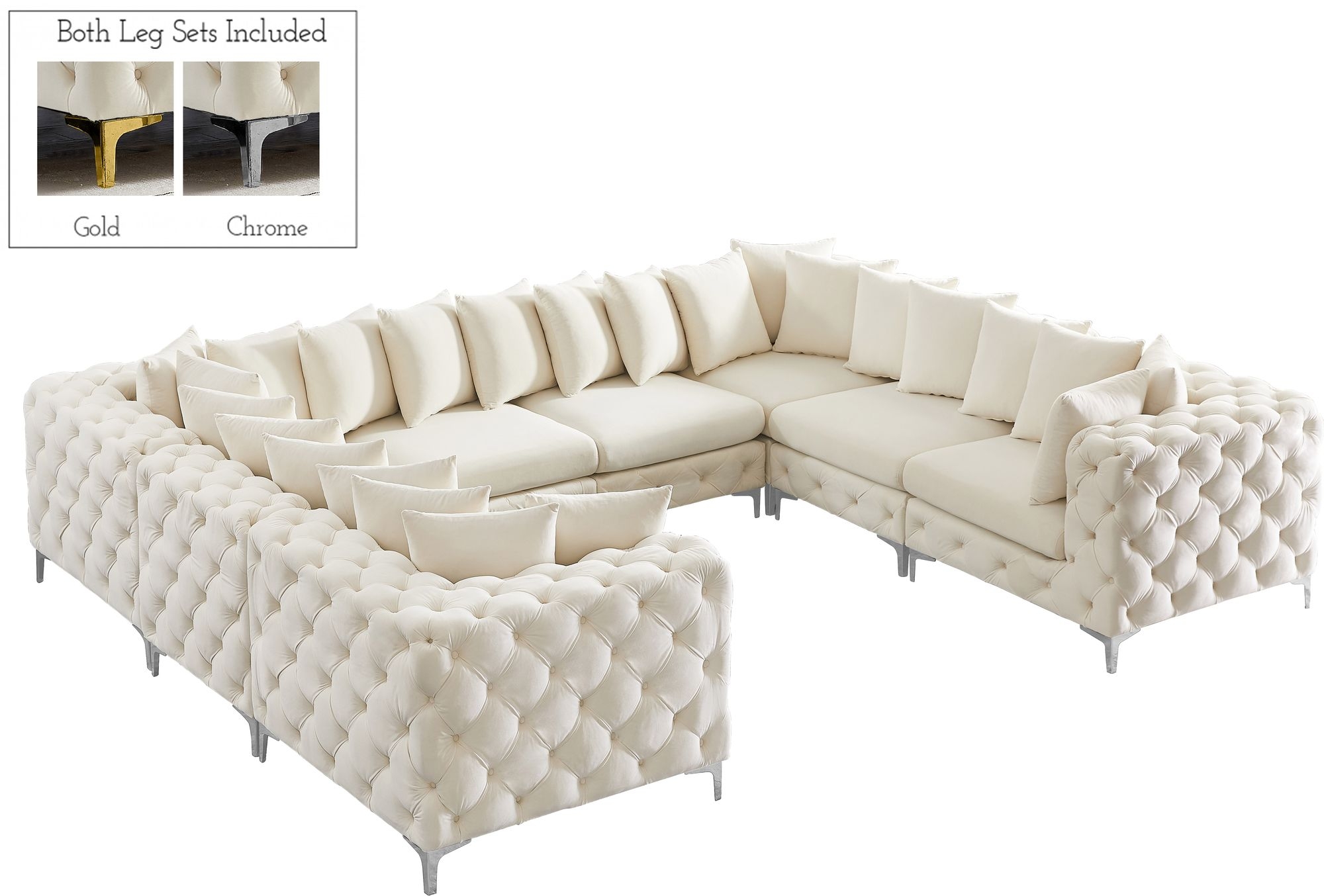 Tremblay 138" 8-Piece Velvet Modular Sectional