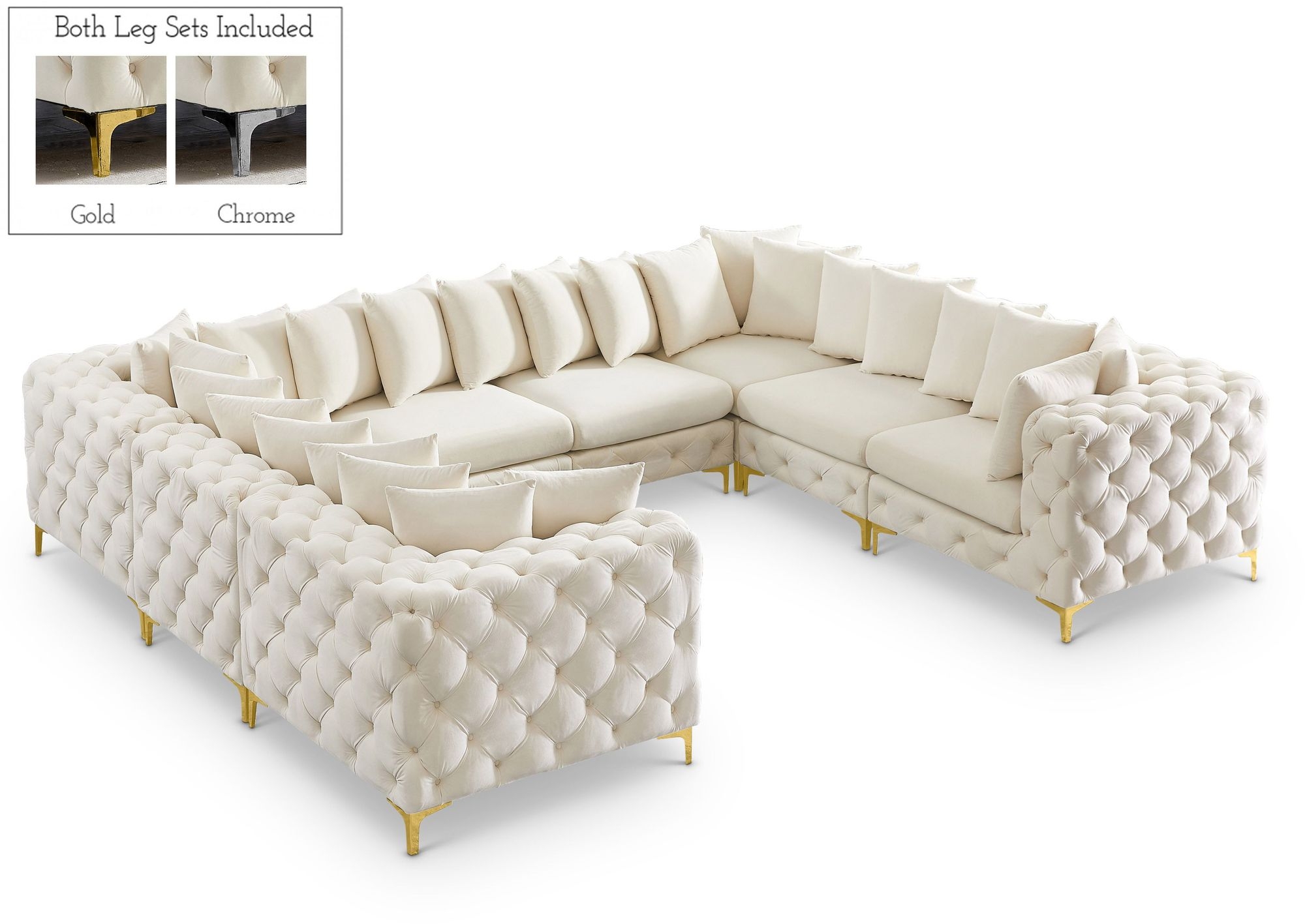 Tremblay 138" 8-Piece Velvet Modular Sectional