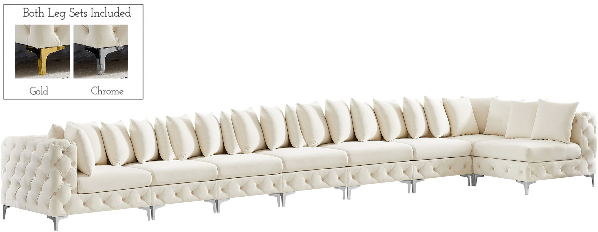Tremblay 228" 8-Piece Velvet Modular Sectional