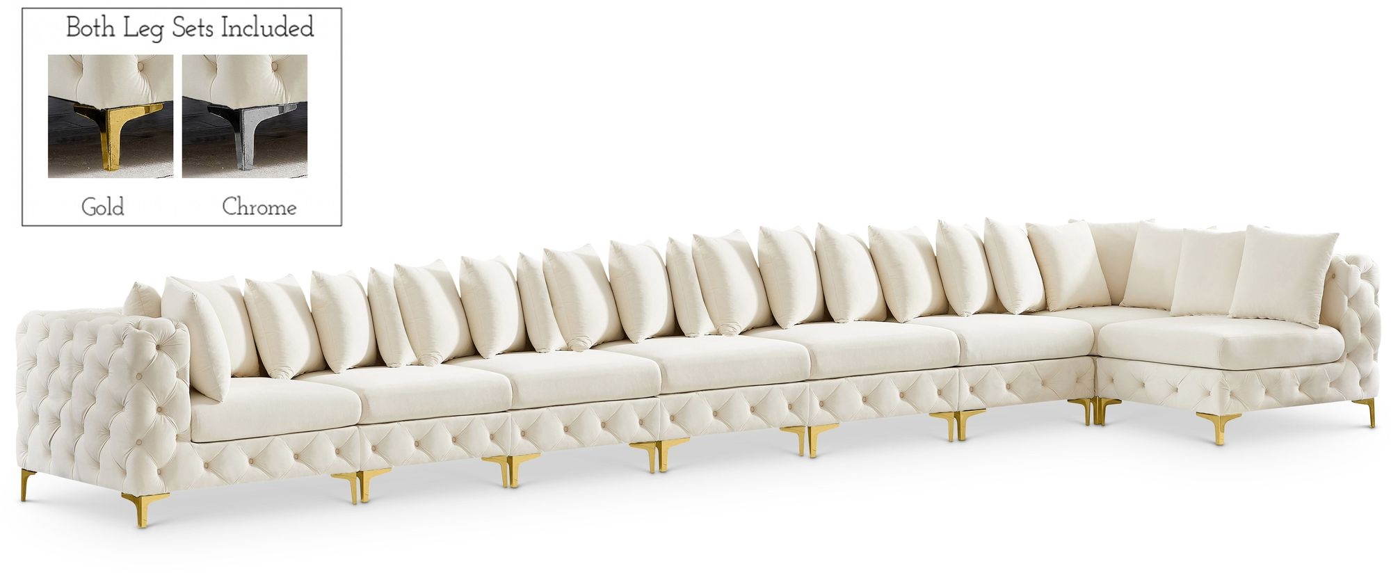 Tremblay 228" 8-Piece Velvet Modular Sectional