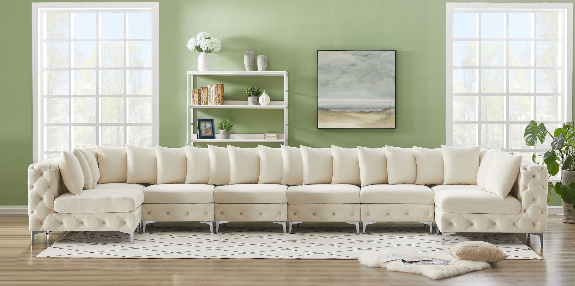 Tremblay 198" 8-Piece Velvet Modular Sectional