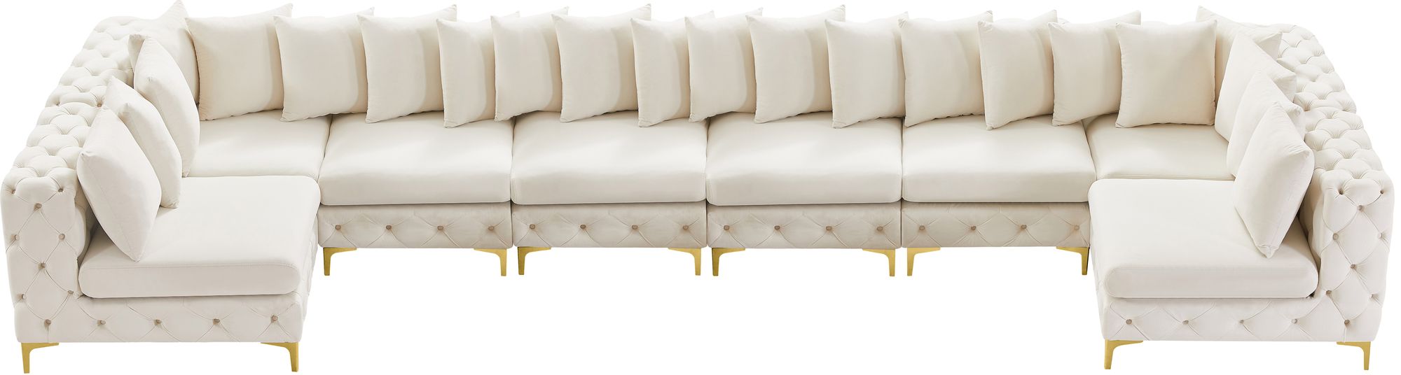 Tremblay 198" 8-Piece Velvet Modular Sectional