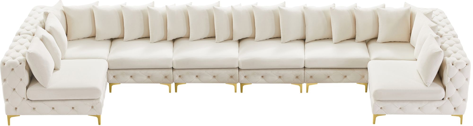 Tremblay 198" 8-Piece Velvet Modular Sectional