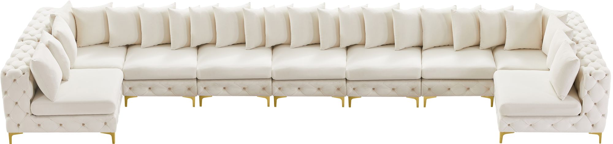 Tremblay 228" 9-Piece Velvet Modular Sectional