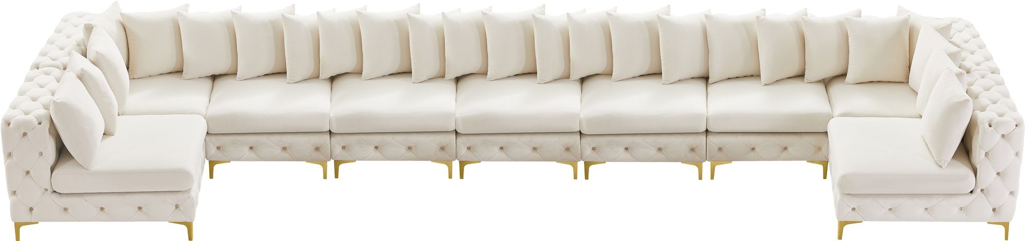 Tremblay 228" 9-Piece Velvet Modular Sectional