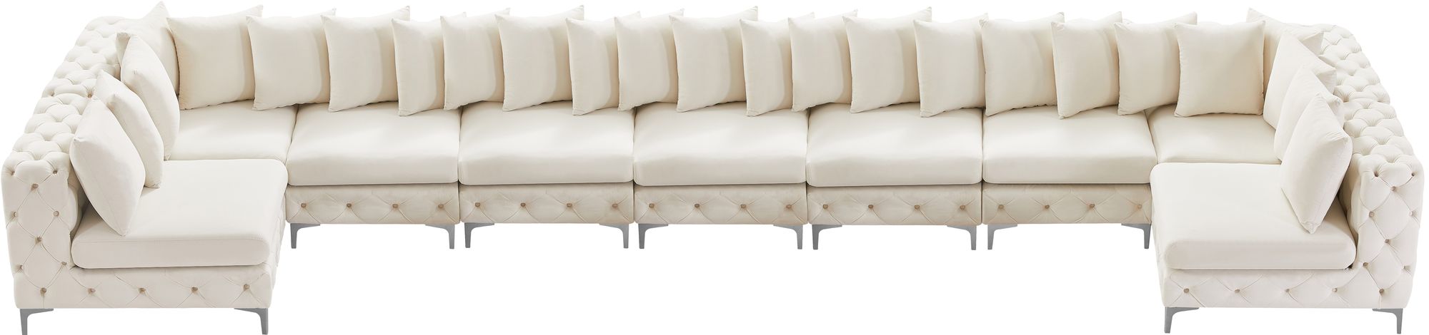 Tremblay 228" 9-Piece Velvet Modular Sectional