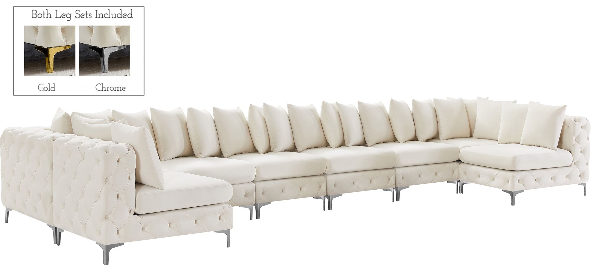 Tremblay 228" 9-Piece Velvet Modular Sectional