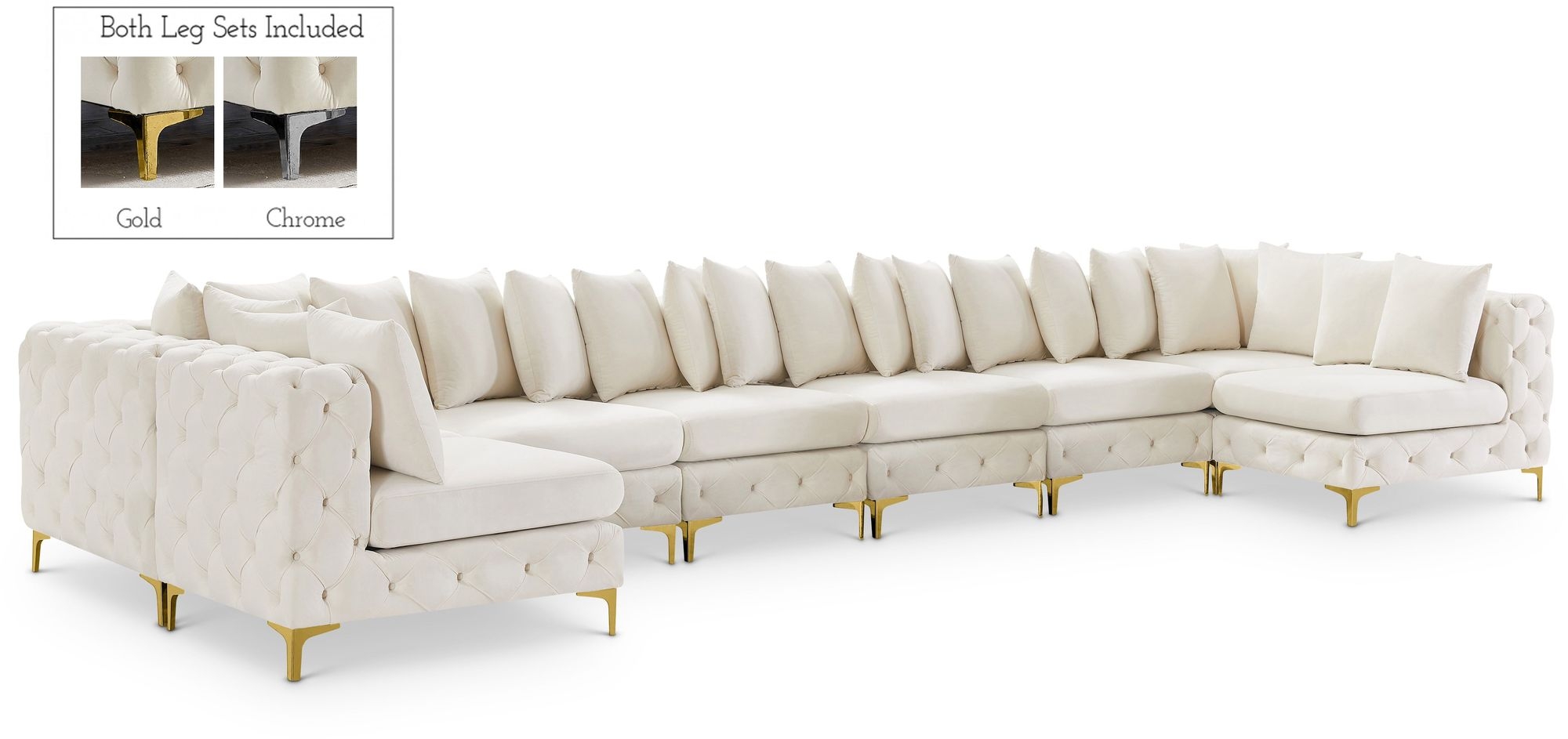 Tremblay 228" 9-Piece Velvet Modular Sectional