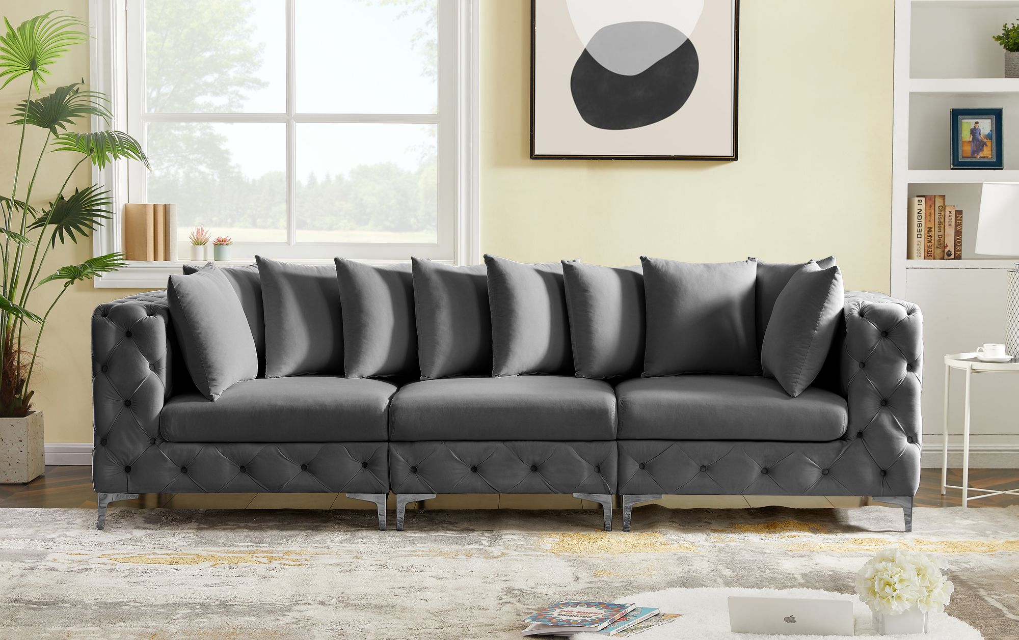 Tremblay 108" Velvet Modular Sofa