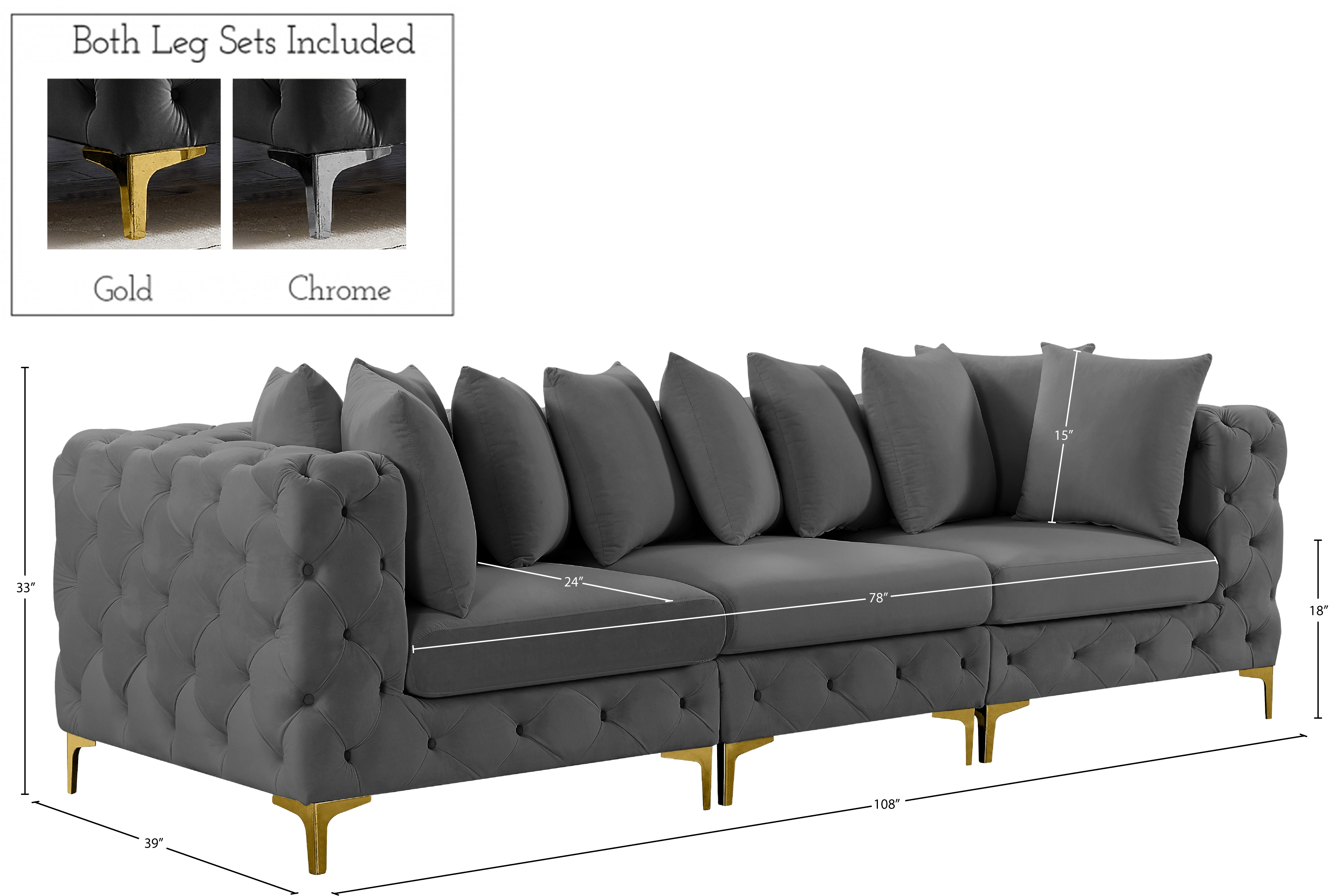 Tremblay 108" Velvet Modular Sofa