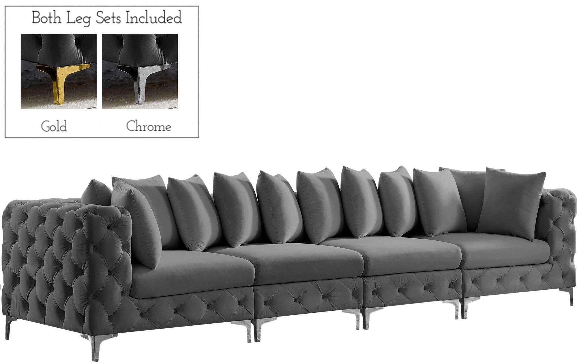 Tremblay 138" Velvet Modular Sofa
