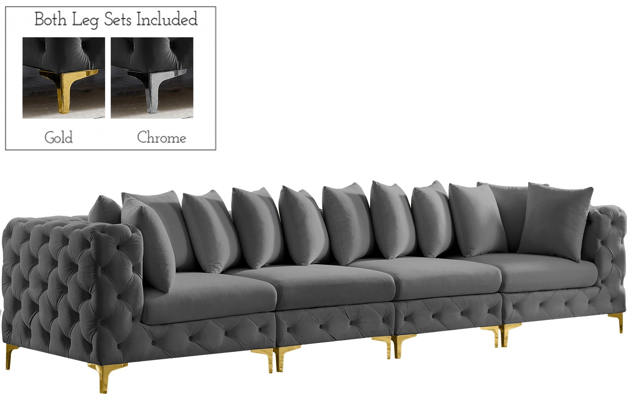 Tremblay 138" Velvet Modular Sofa