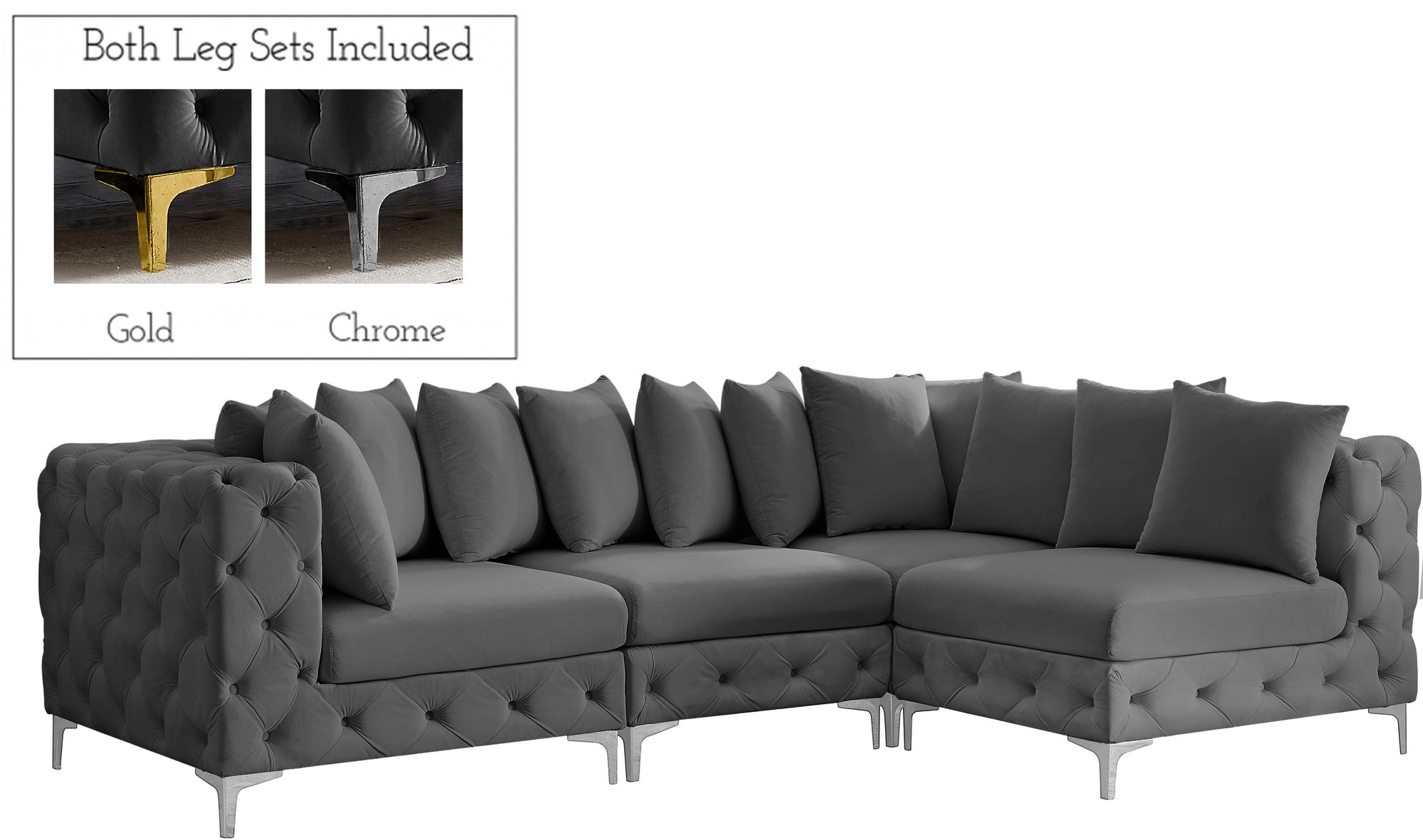 Tremblay 108" 4-Piece Velvet Modular Sectional