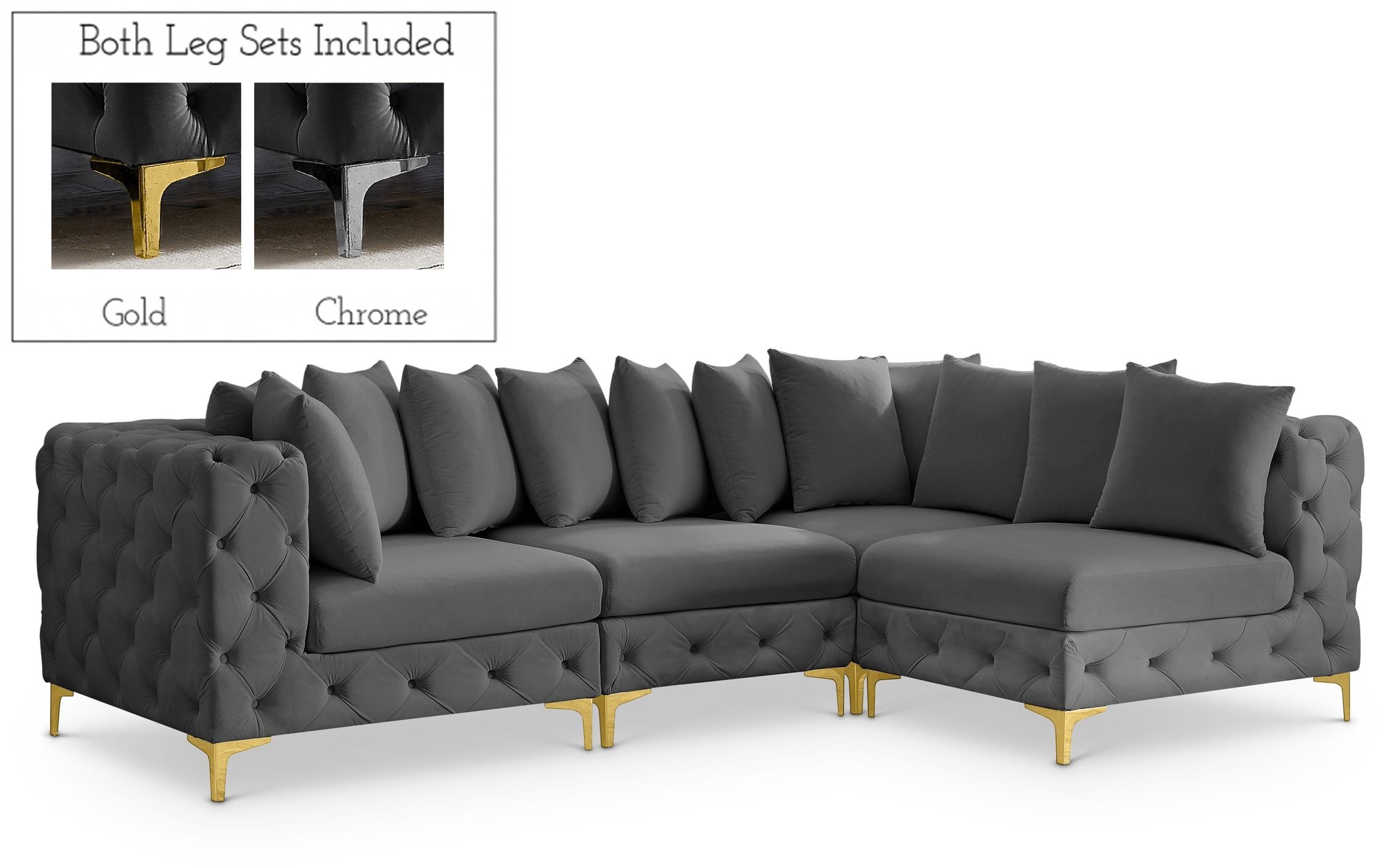 Tremblay 108" 4-Piece Velvet Modular Sectional