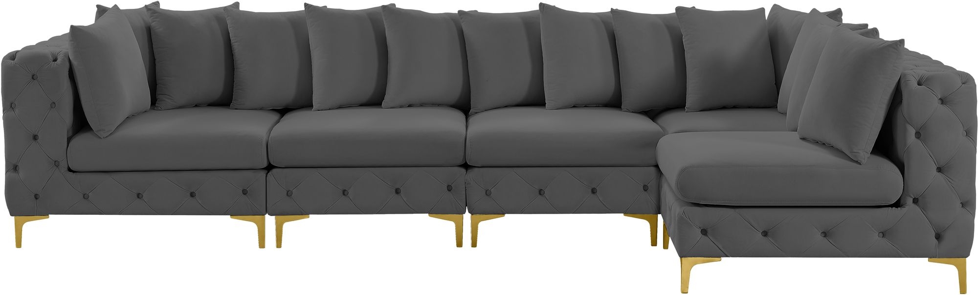 Tremblay 138" 5-Piece Velvet Modular Sectional