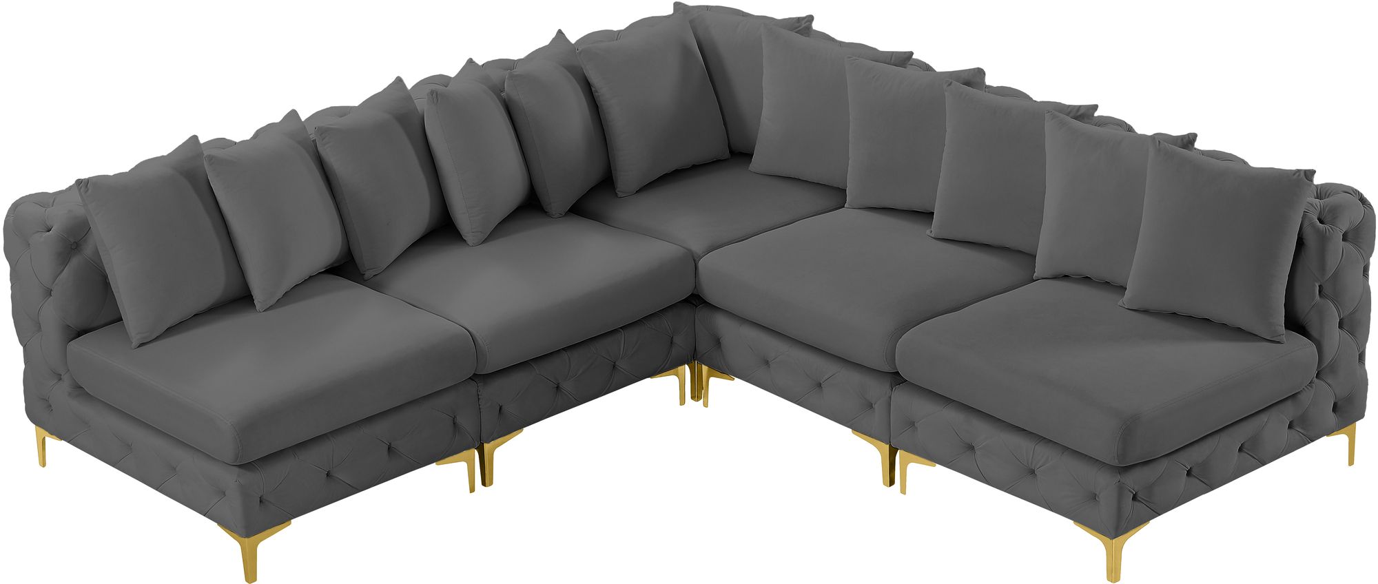 Tremblay 99" 5-Piece Velvet Modular Sectional