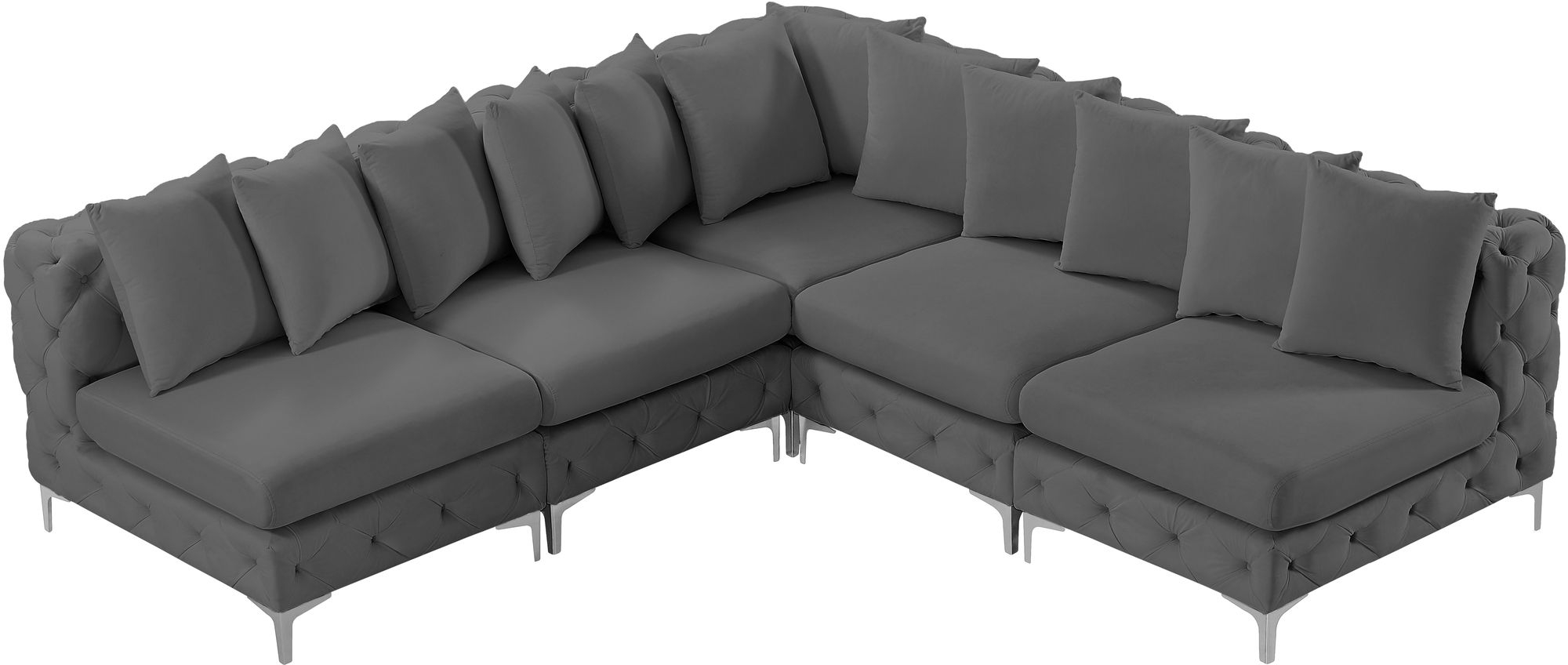 Tremblay 99" 5-Piece Velvet Modular Sectional