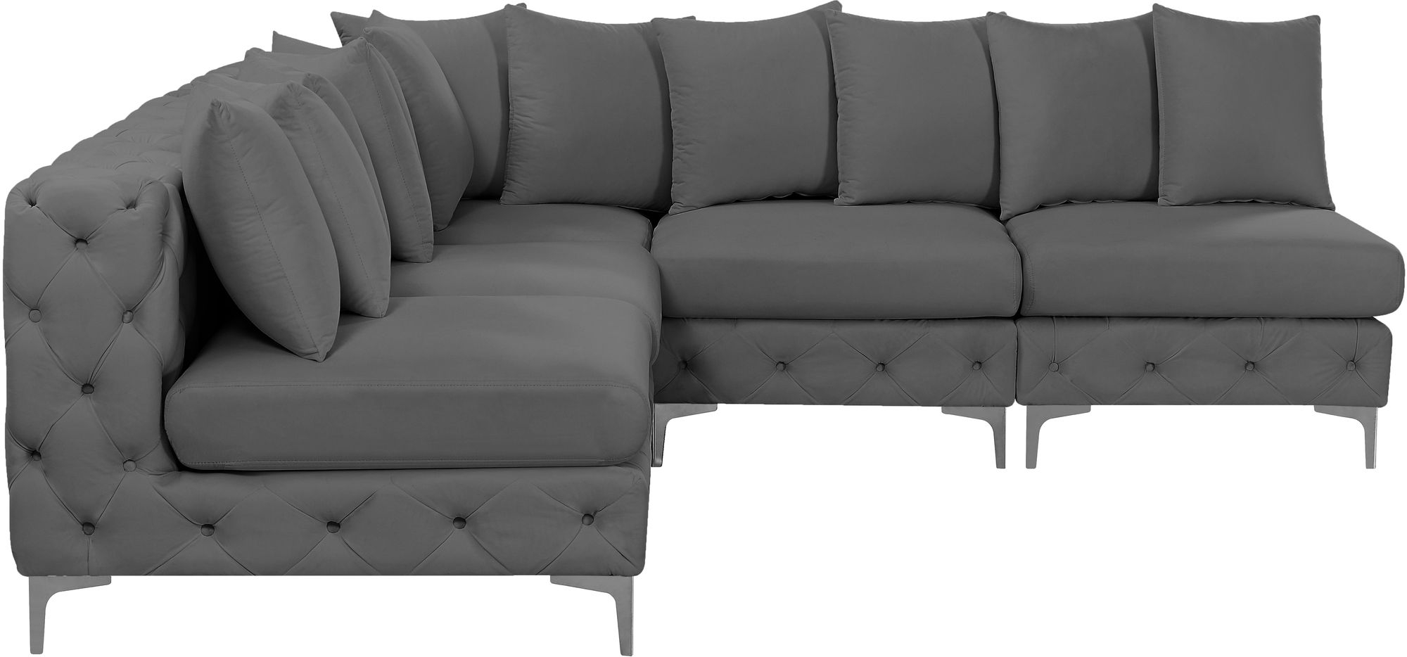 Tremblay 99" 5-Piece Velvet Modular Sectional