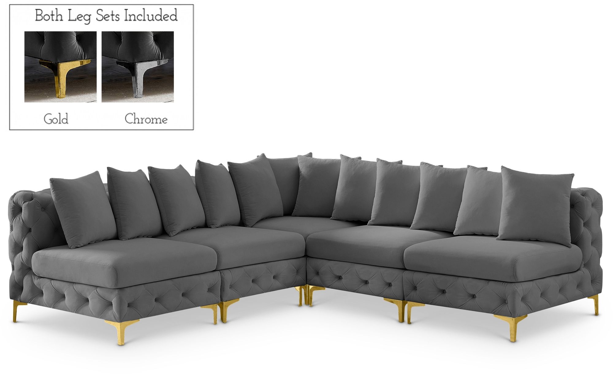 Tremblay 99" 5-Piece Velvet Modular Sectional