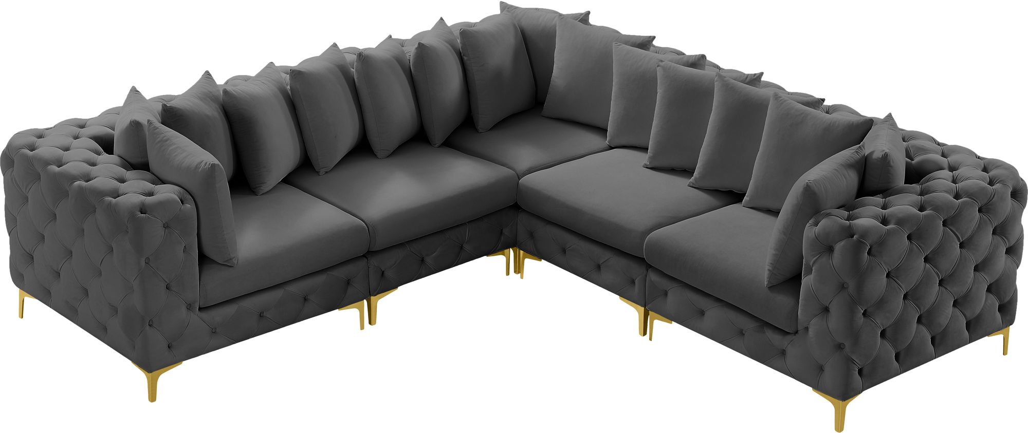 Tremblay 108" 5-Piece Velvet Modular Corner Sectional