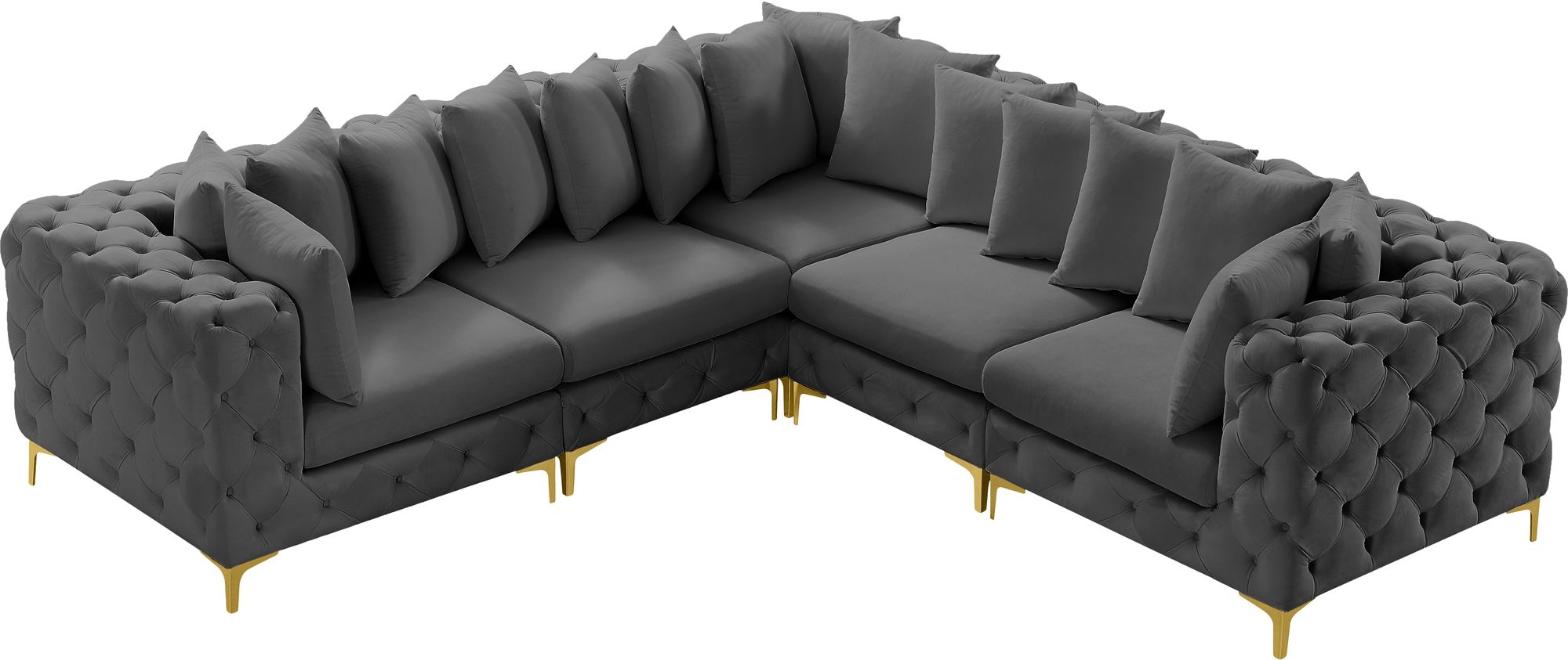 Tremblay 108" 5-Piece Velvet Modular Corner Sectional