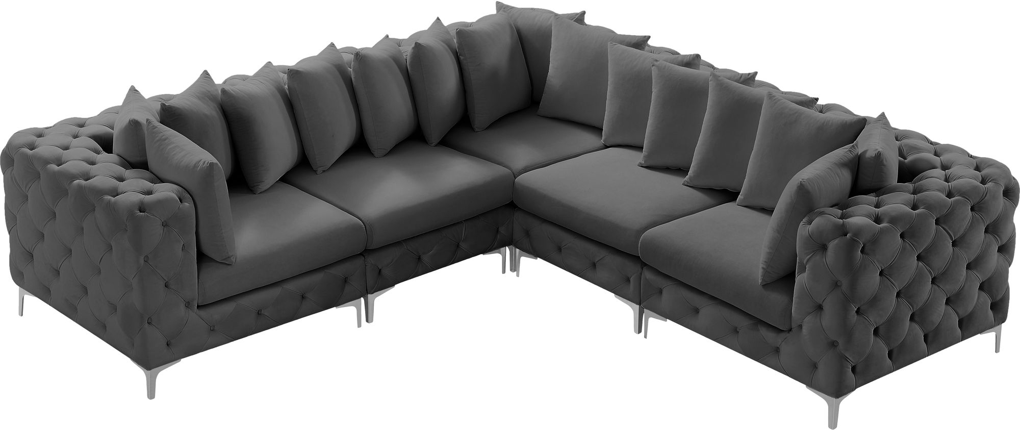 Tremblay 108" 5-Piece Velvet Modular Corner Sectional