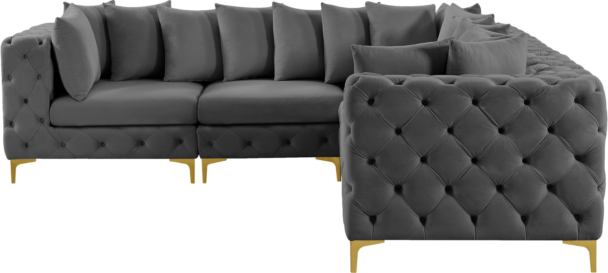 Tremblay 108" 5-Piece Velvet Modular Corner Sectional