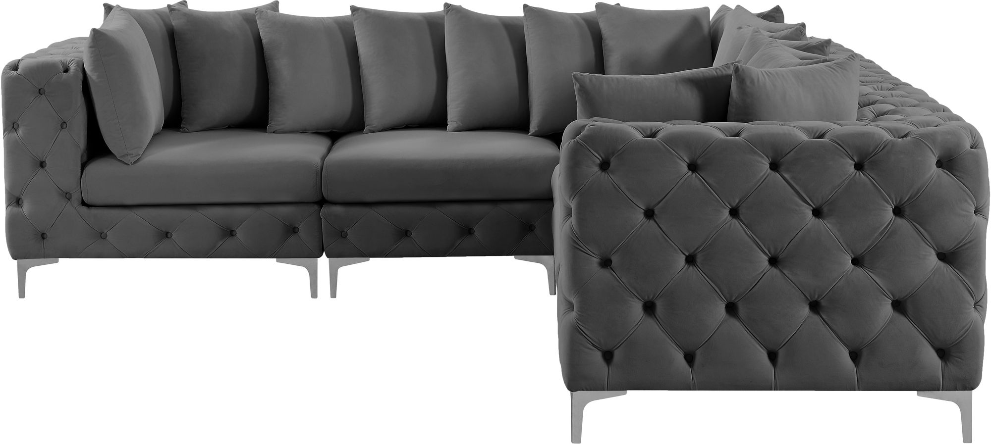 Tremblay 108" 5-Piece Velvet Modular Corner Sectional