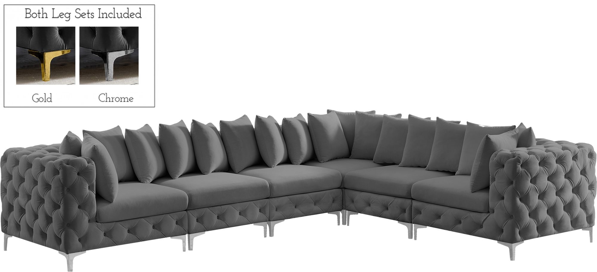 Tremblay 138" 6-Piece Velvet Modular Sectional
