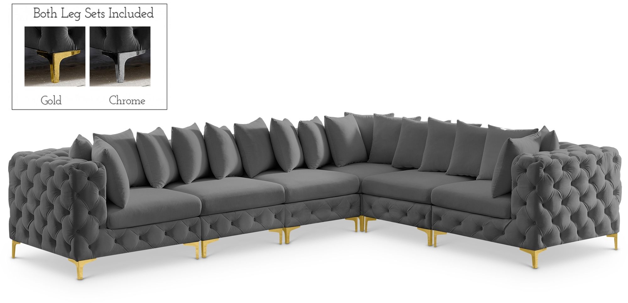 Tremblay 138" 6-Piece Velvet Modular Sectional