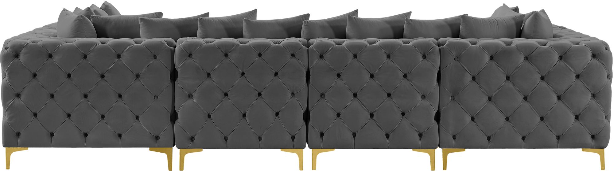 Tremblay 138" 6-Piece Velvet Modular U-Shape Sectional