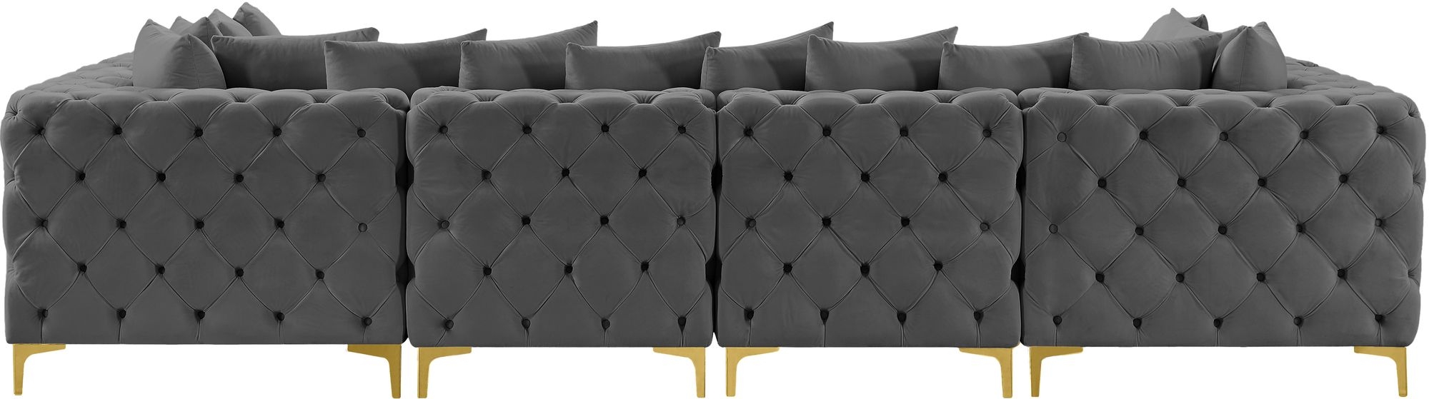 Tremblay 138" 6-Piece Velvet Modular U-Shape Sectional