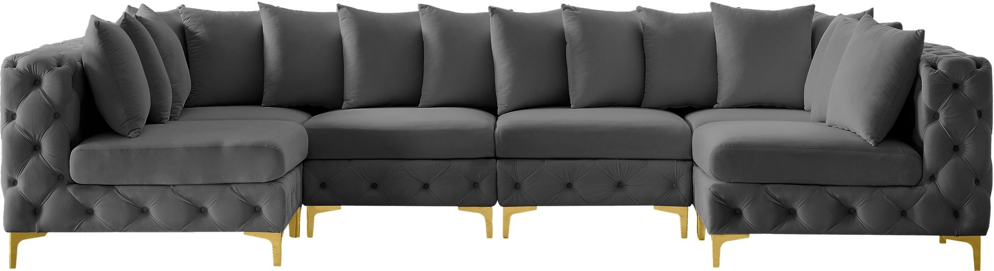 Tremblay 138" 6-Piece Velvet Modular U-Shape Sectional