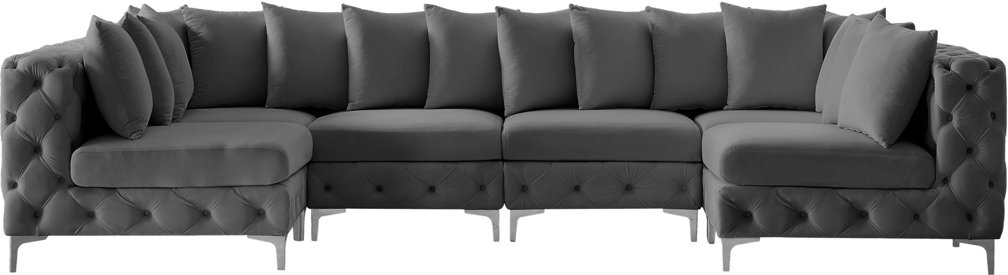 Tremblay 138" 6-Piece Velvet Modular U-Shape Sectional