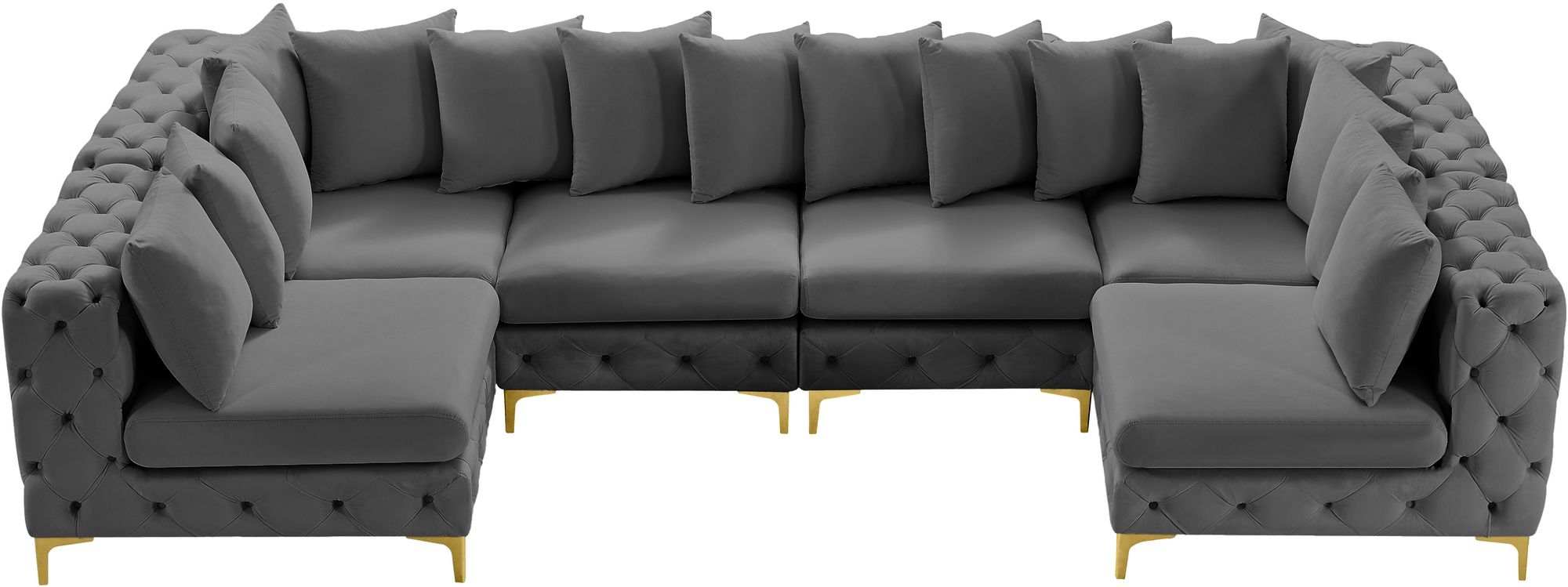 Tremblay 138" 6-Piece Velvet Modular U-Shape Sectional