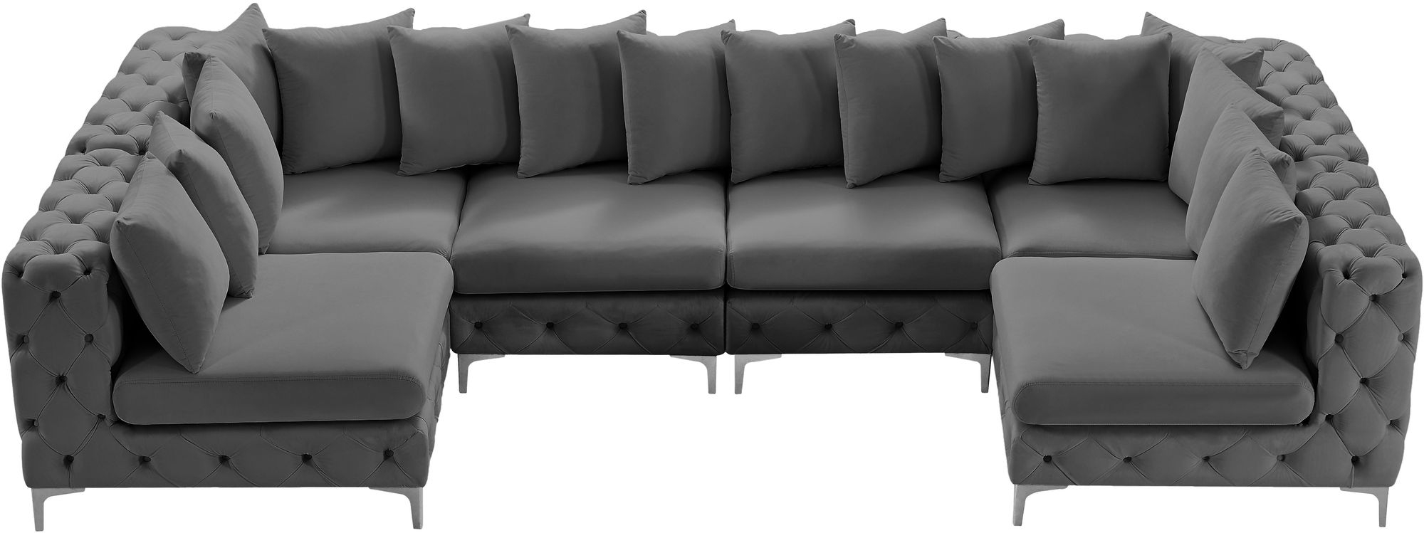 Tremblay 138" 6-Piece Velvet Modular U-Shape Sectional