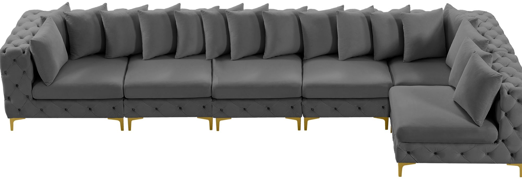 Tremblay 168" 6-Piece Velvet Modular Sectional