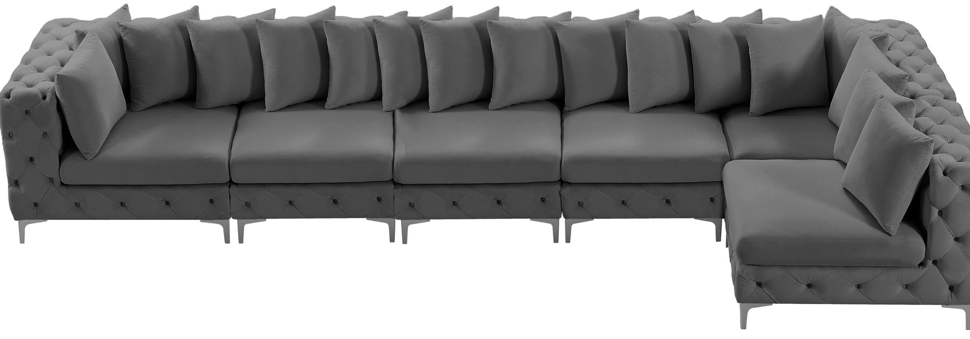 Tremblay 168" 6-Piece Velvet Modular Sectional